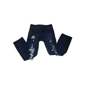 American Eagle Women's Size 00 Blue Artist Crop Stretch Jeans 24x26 360 degree